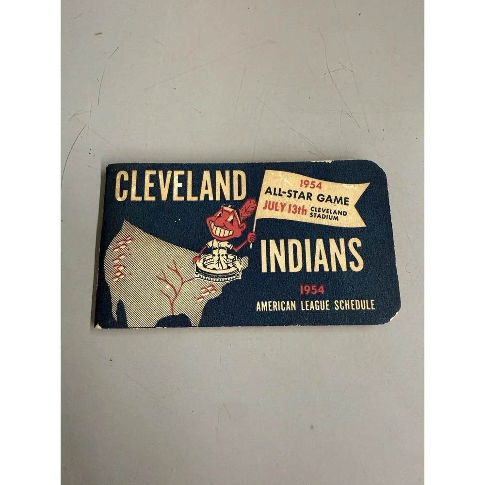 1954 Baseball Cleveland Indians Schedule Ticket Press Media Guide Roster Program